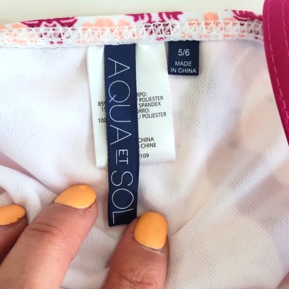 AQUA ET SOL Big Girl Pink Tankini Set - Picture 12 of 14